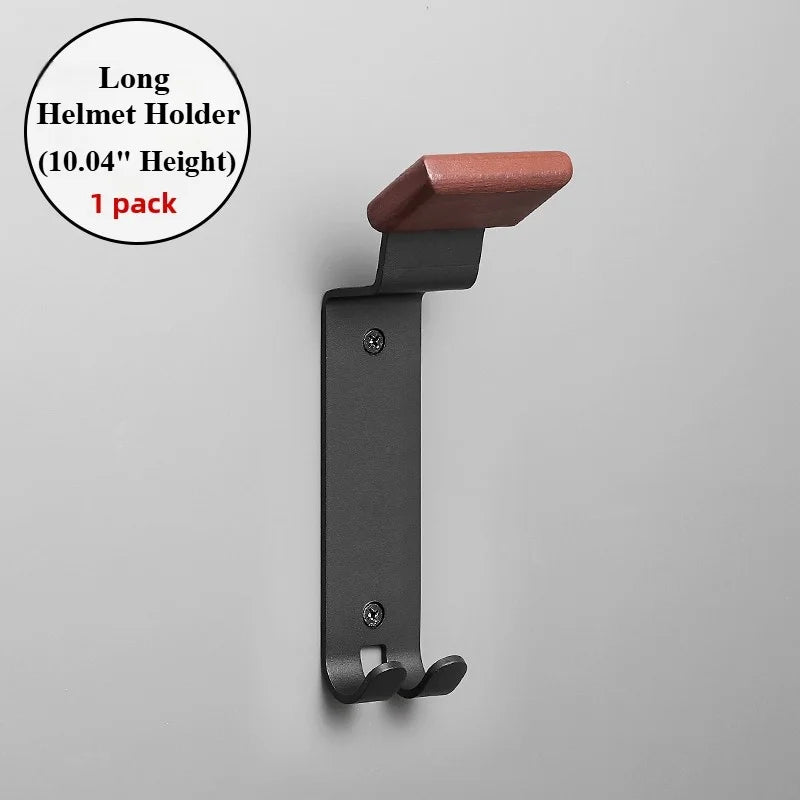 Wall-Mounted Motorcycle Helmet Rack with Gear Hook
