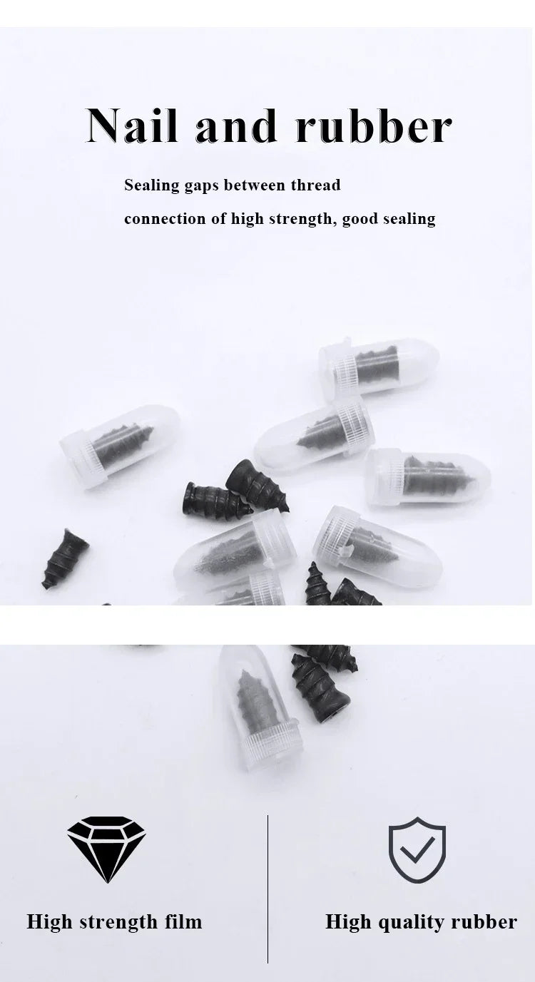 Tire Repair Rubber Nails Puncture Seal Kit for Car Motorcycle Bike - 11
