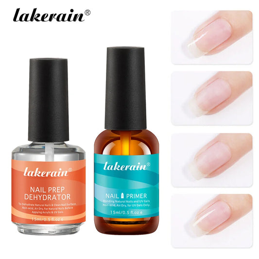 Nail Prep Dehydrator and Primer Set for Long-Lasting Manicures