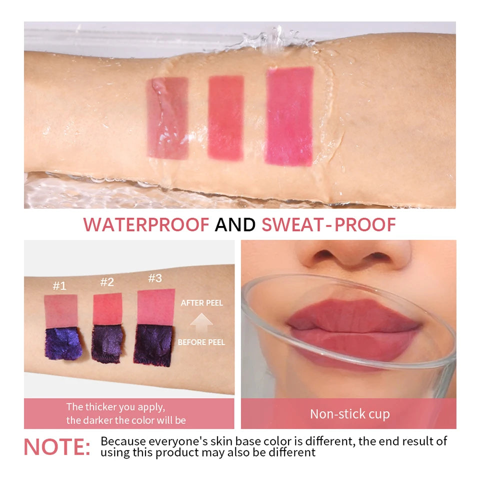 Waterproof Peel-Off Lip Stain Tint Kit