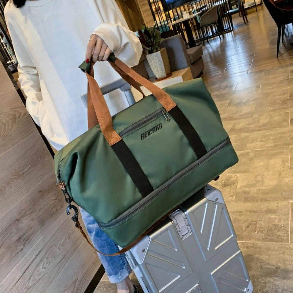 Large Capacity Travel Duffel Bag with Shoe Compartment - 12