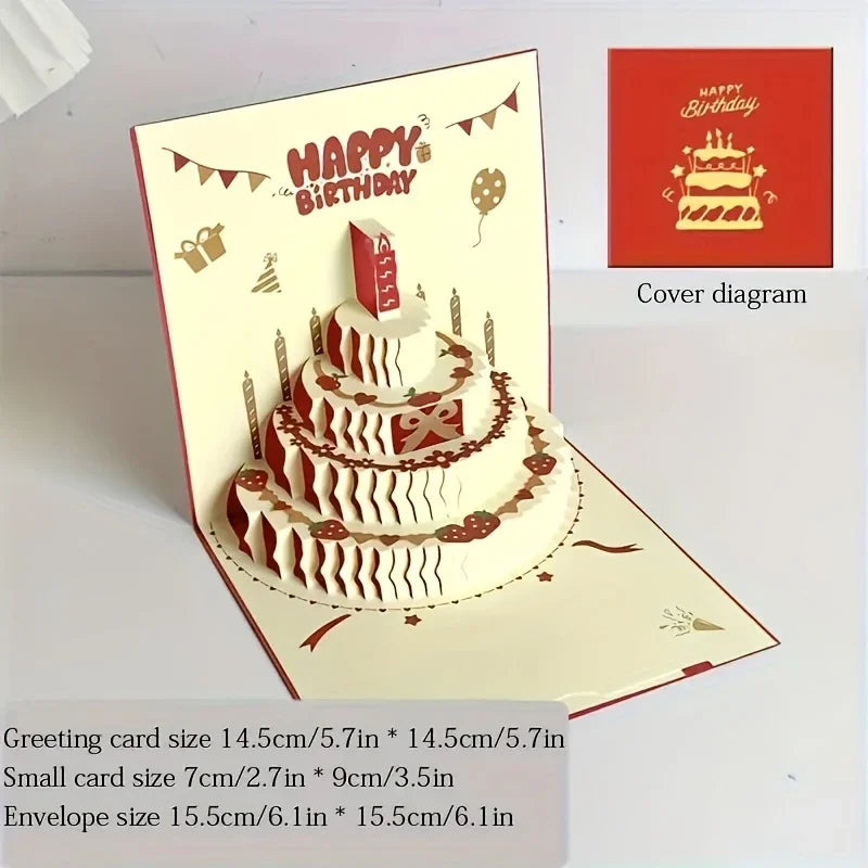 3D Pop-Up Birthday Cake Greeting Card - 11