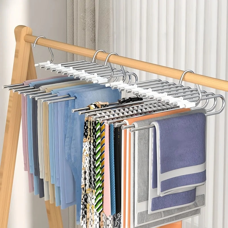 Multilayer Space Saving Folding Pants Hanger - 8