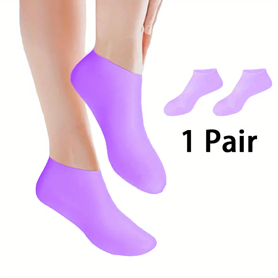 Silicone Moisturizing Socks for Dry Cracked Feet - 4