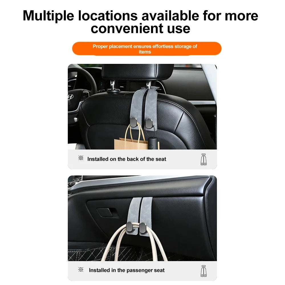 Universal 2-in-1 Car Headrest Hook and Storage Hanger