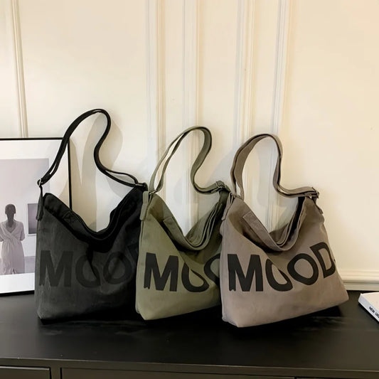 Large Capacity Canvas Shoulder and Crossbody Tote Bag