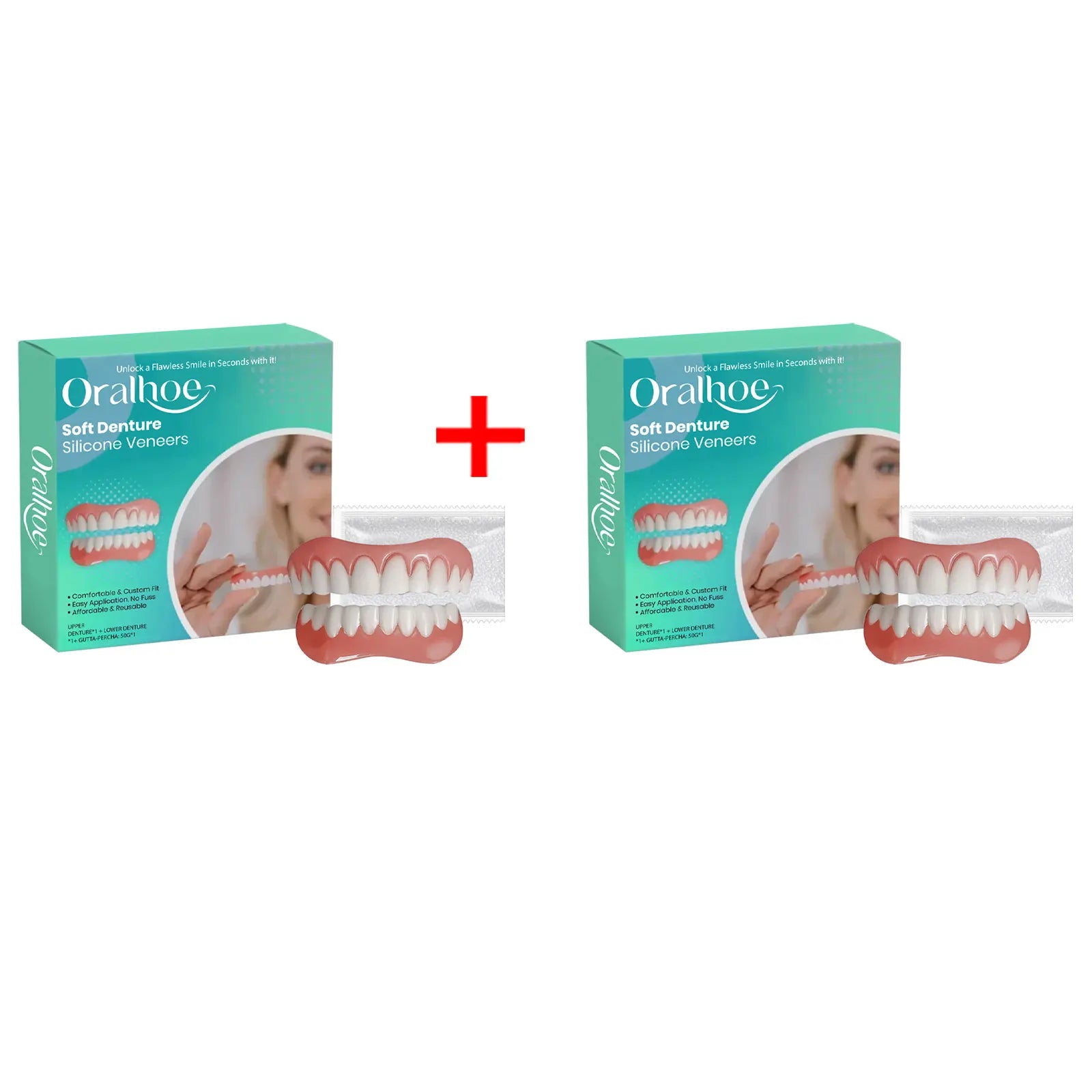 Flexible Silicone Cosmetic Denture Set for Smile Restoration - 15
