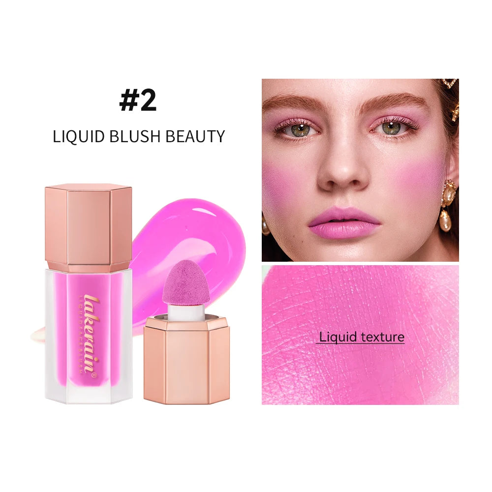 Waterproof Matte Liquid Blush with Mushroom Brush