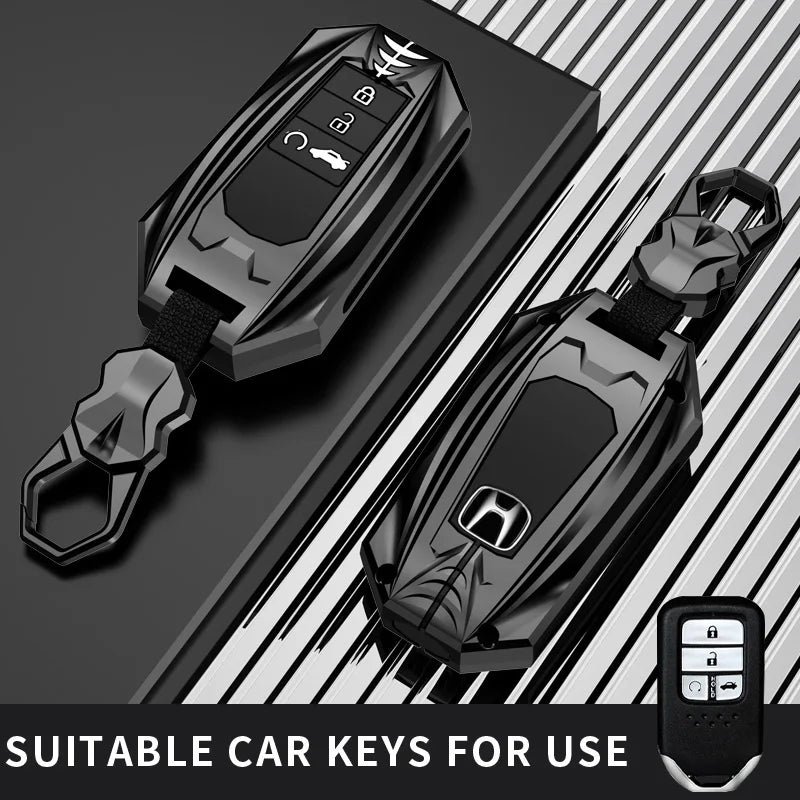 Protective Galvanized Alloy Car Key Case Cover for Honda - 23