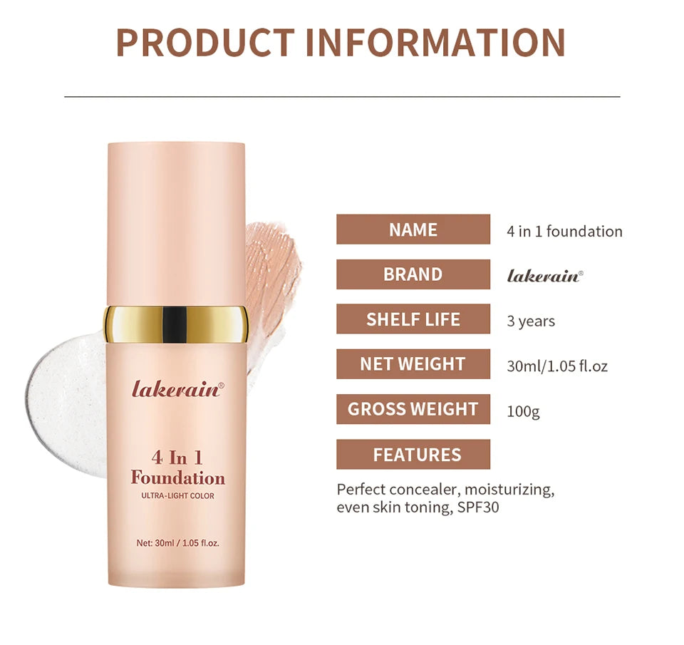 4-in-1 Color-Changing Moisturizing Foundation with SPF 30 - 16