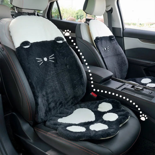 Cute Kitty Plush Car Seat Cushion and Protector