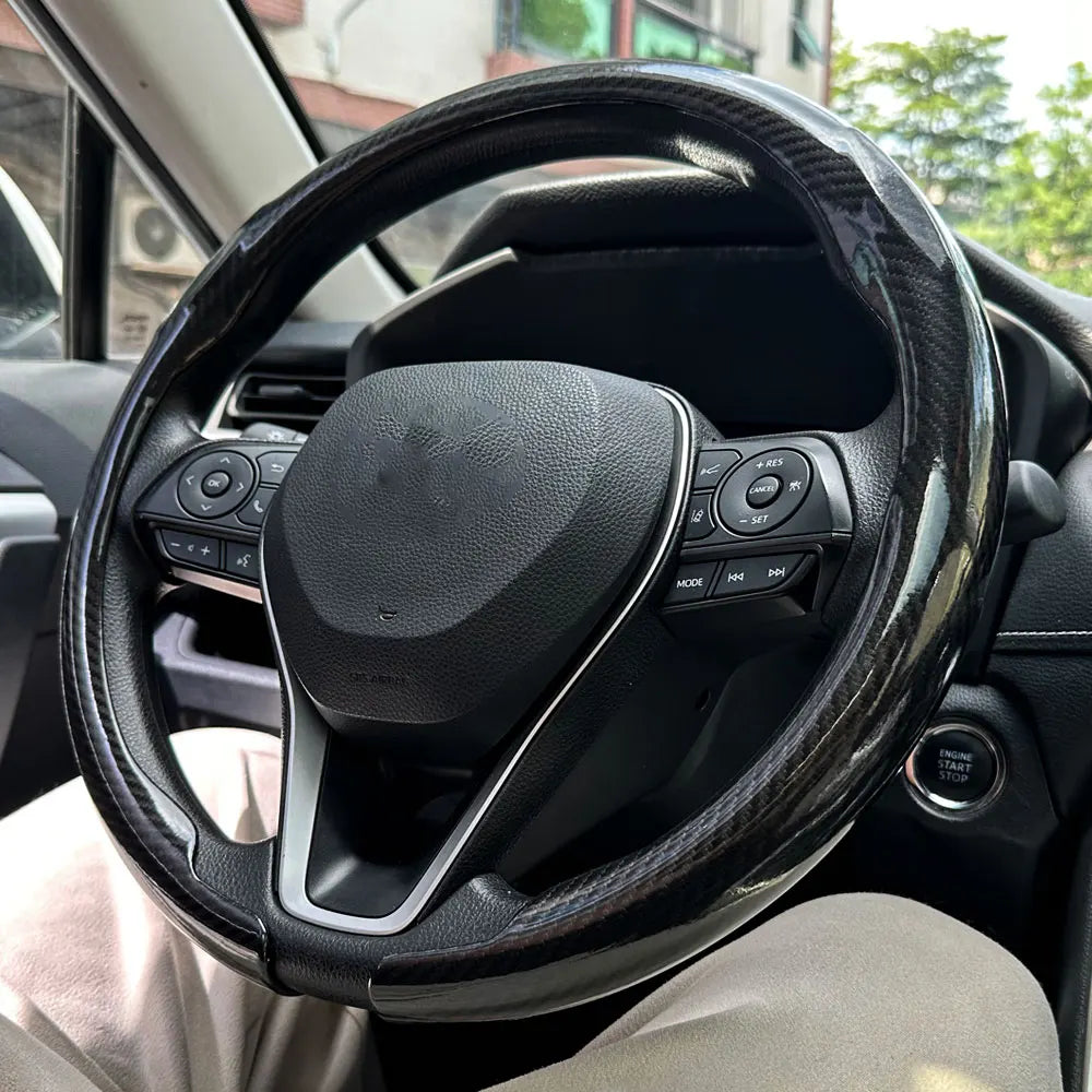 Universal Carbon Fiber Texture Car Steering Wheel Cover - 12