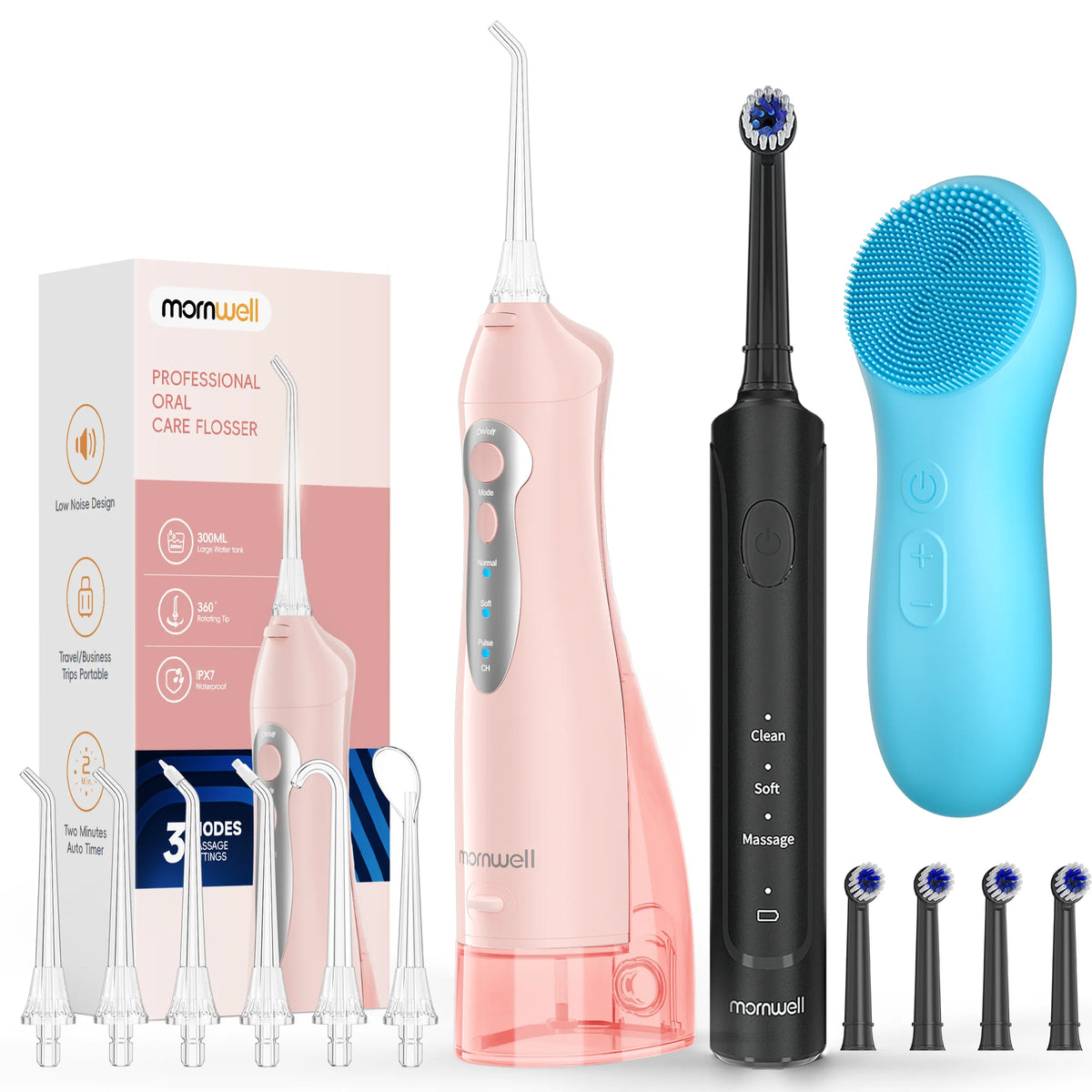 3-in-1 Professional Electric Oral Hygiene and Facial Cleaning Kit