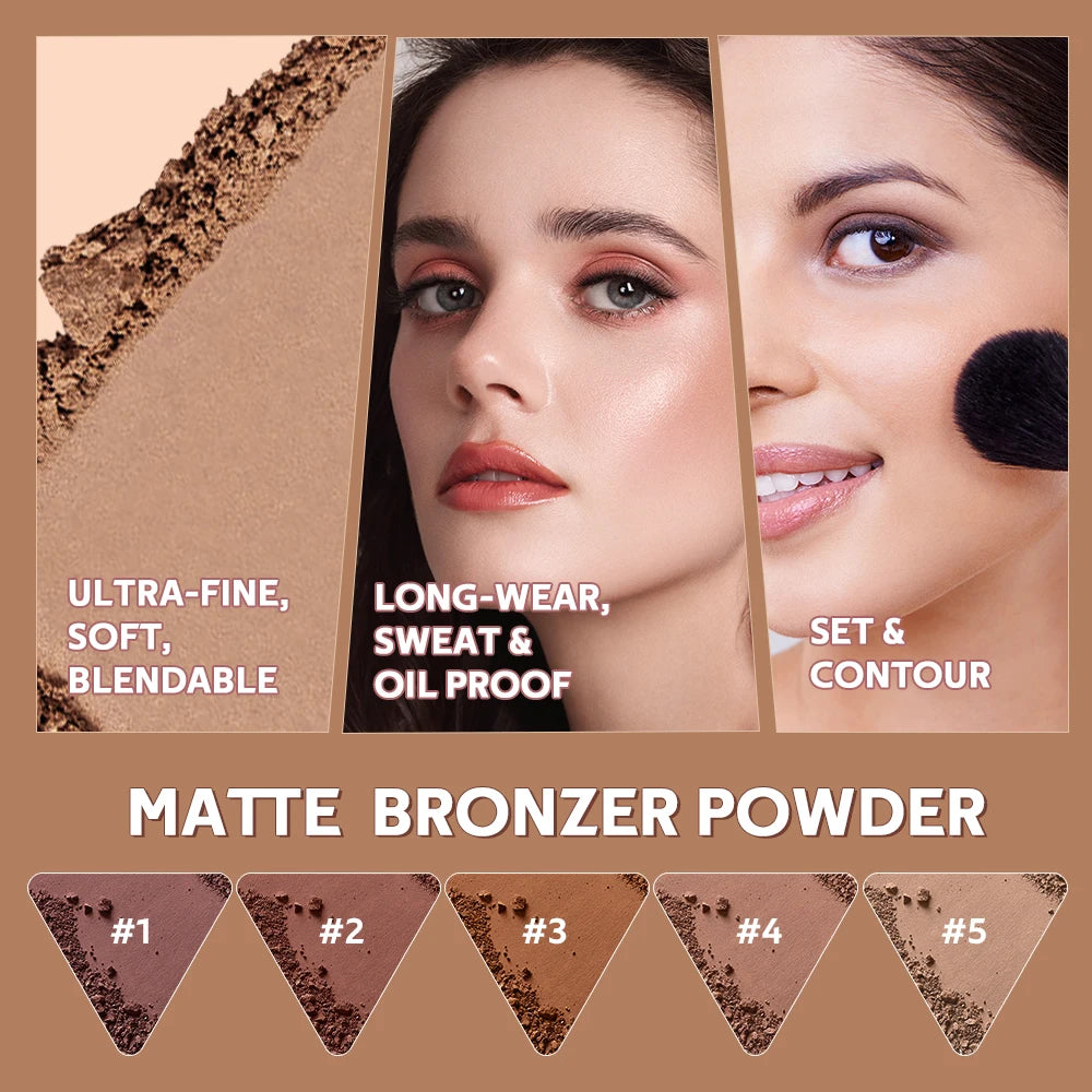 Matte Bronzer Powder for Face Contouring