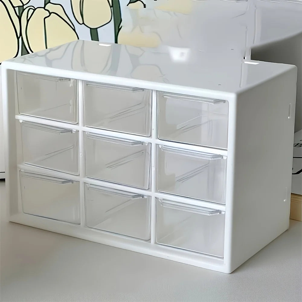 9-Drawer Stackable Desktop Organizer for Makeup and Crafts