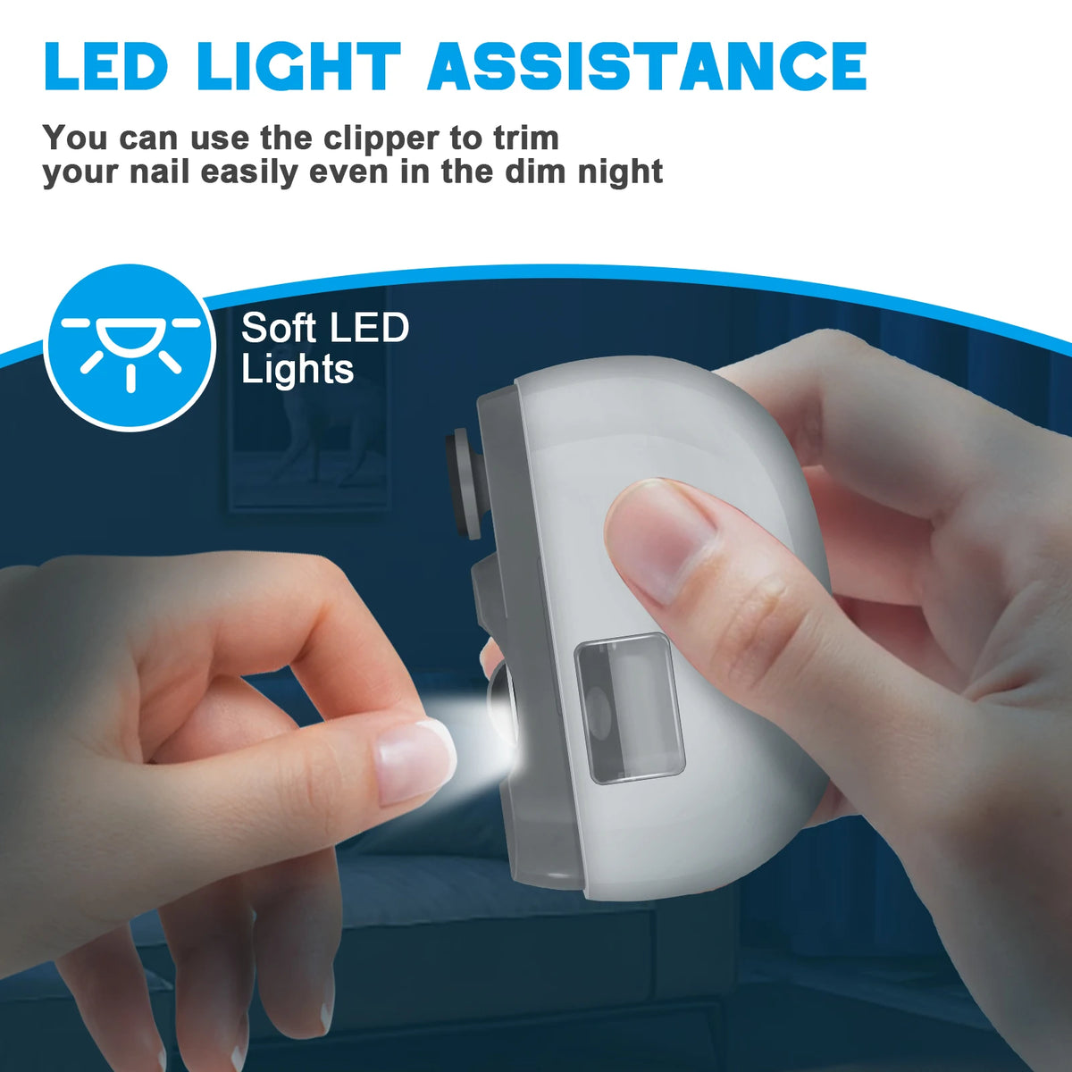 Automatic Rechargeable Electric Nail Clipper with LED Light
