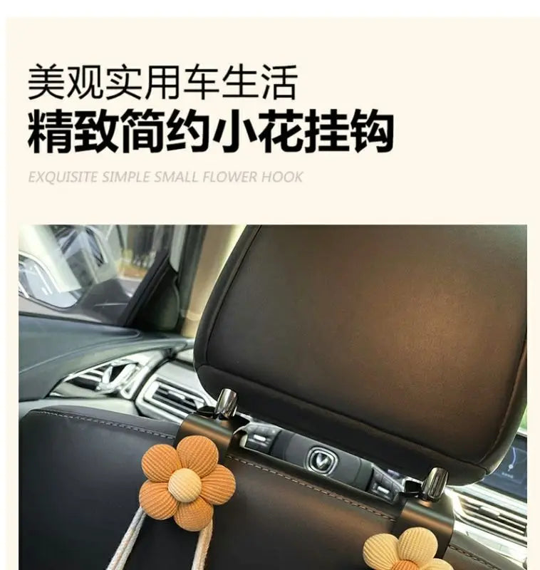 Universal Car Seat Headrest Flower Hook Organizer