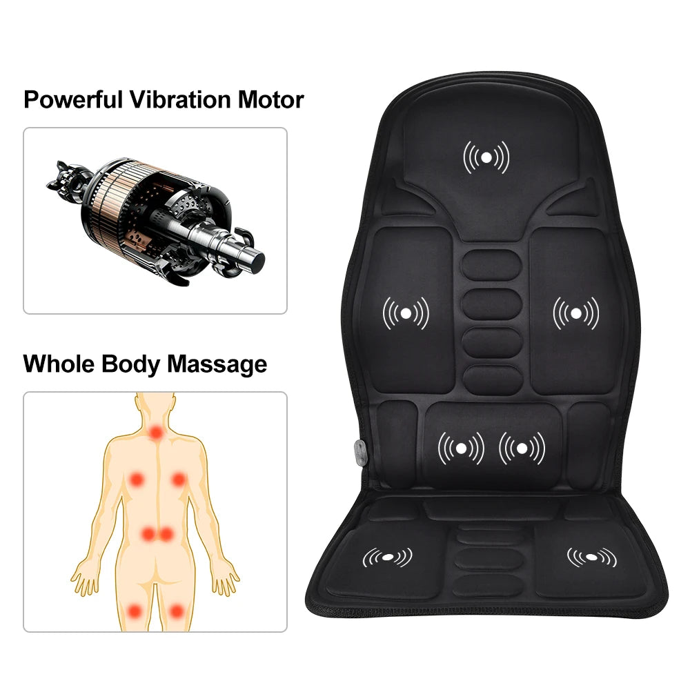 Full-Body Heated Vibrating Massage Chair Cushion