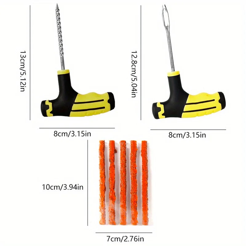 Emergency Tire Puncture Repair Tool Kit for Vehicles