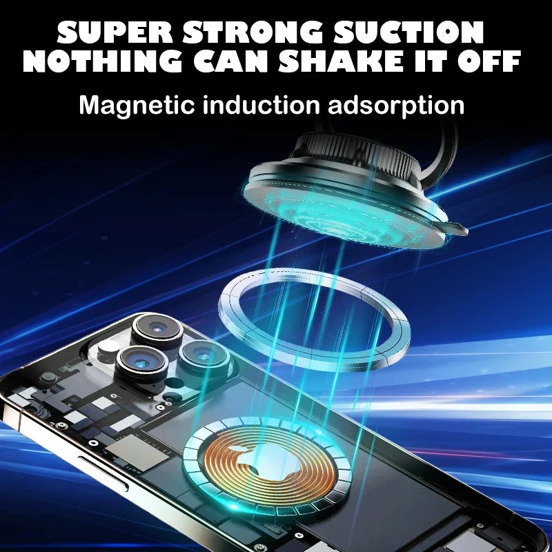 Magnetic Wireless Car Charger Mount with RGB Ambient Lighting