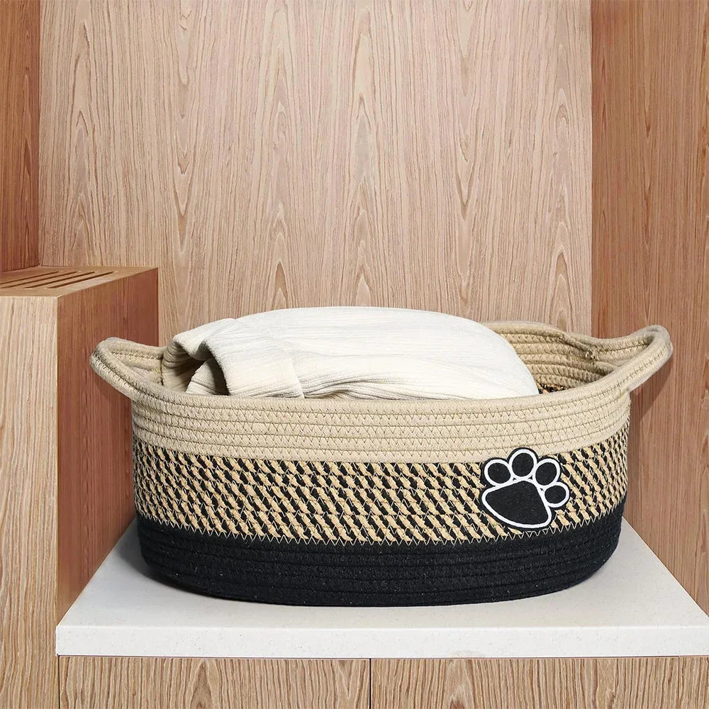 Woven Pet Toy Storage Basket with Handles - 2