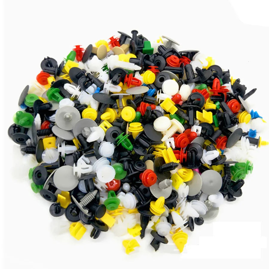 100 Piece Auto Bumper Fender Rivet Clip Fastener Set for Universal Cars