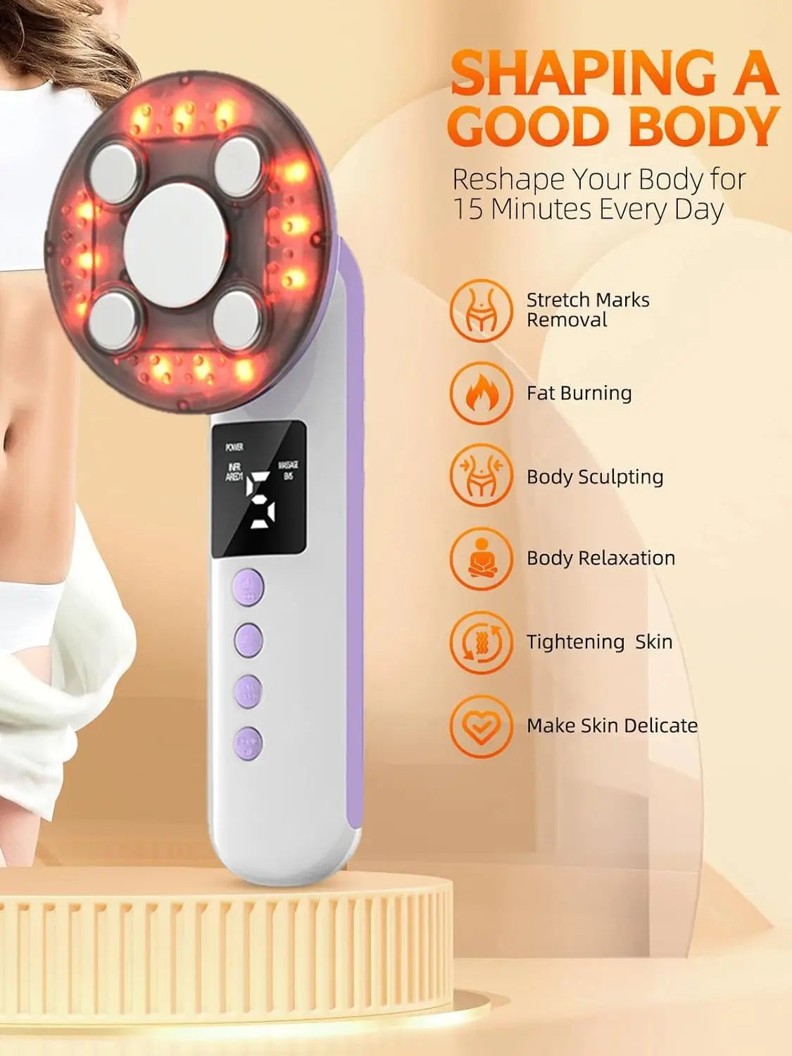 3-in-1 Ultrasonic Body Slimming and Skin Tightening Massager - 10