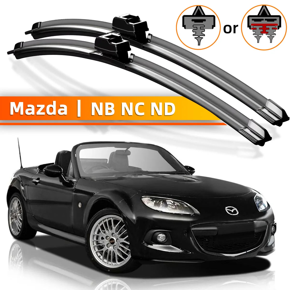 Front Windshield Wiper Blades for Mazda MX-5 NB NC ND - 1