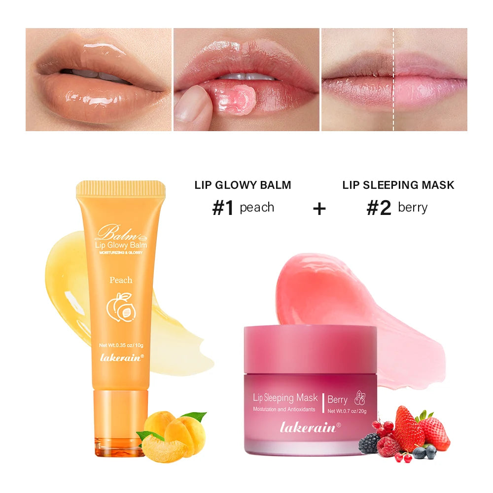 Moisturizing Lip Balm and Overnight Sleeping Mask Set
