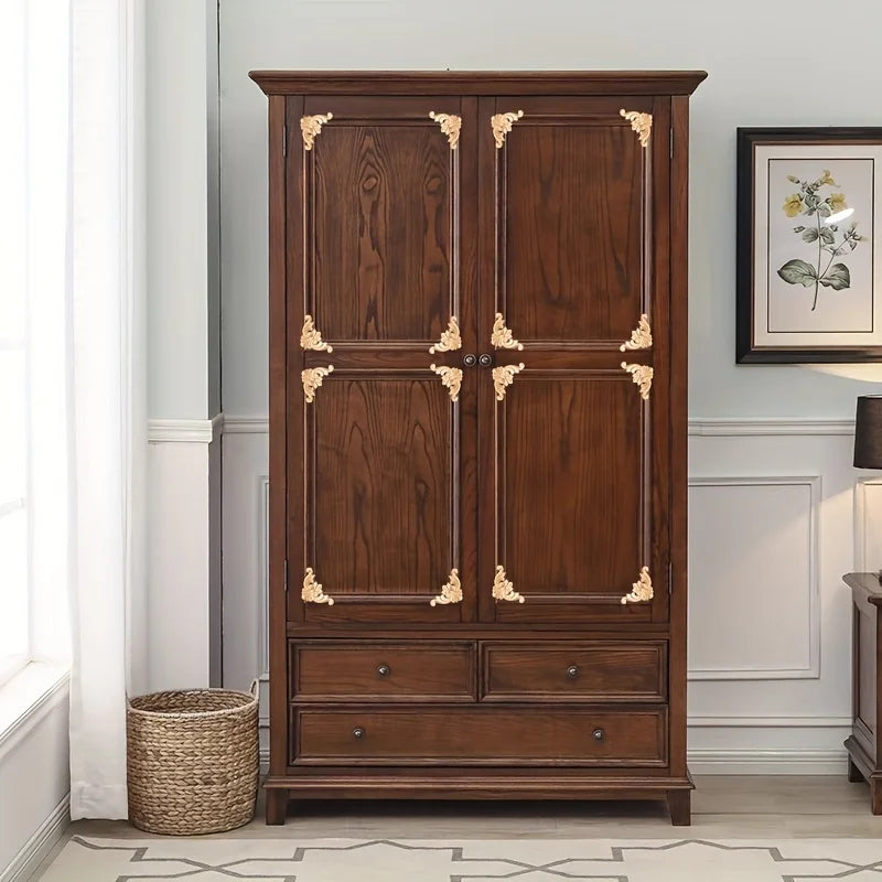 Wooden Carved Corner Decal Set Furniture Wall Cabinet Decoration DIY - 8