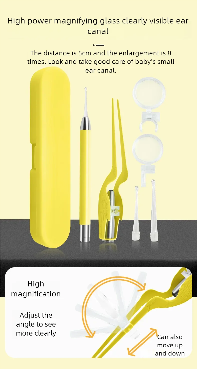LED Illuminated Ear Wax Removal Kit with Tweezers
