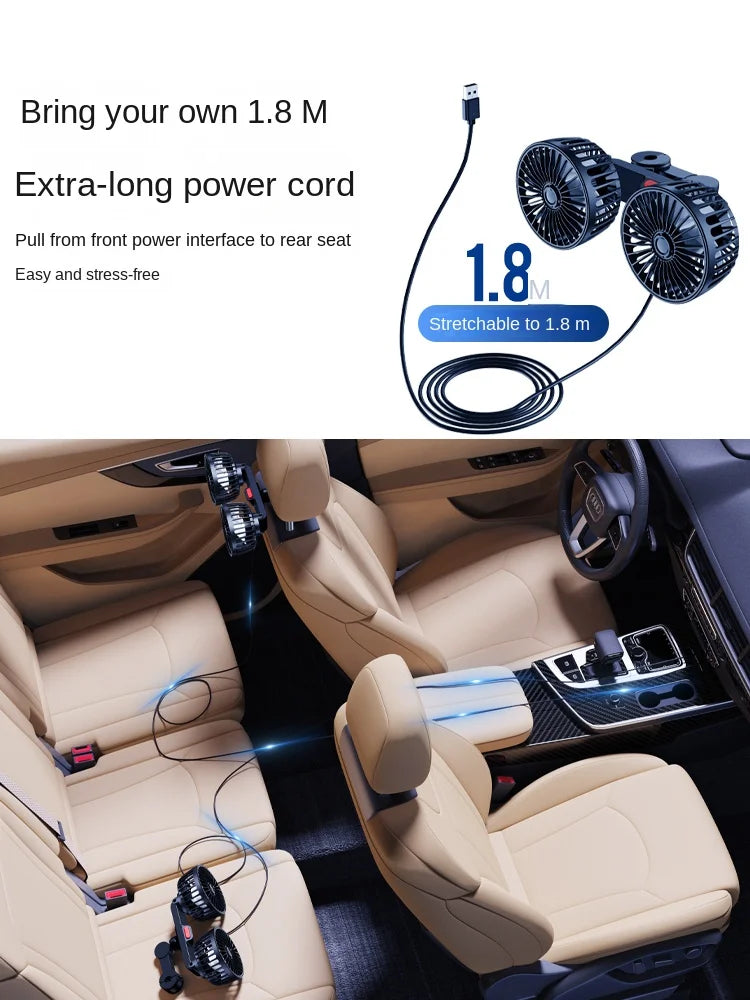 Adjustable USB Powered Car Backseat Cooling Fan - 17