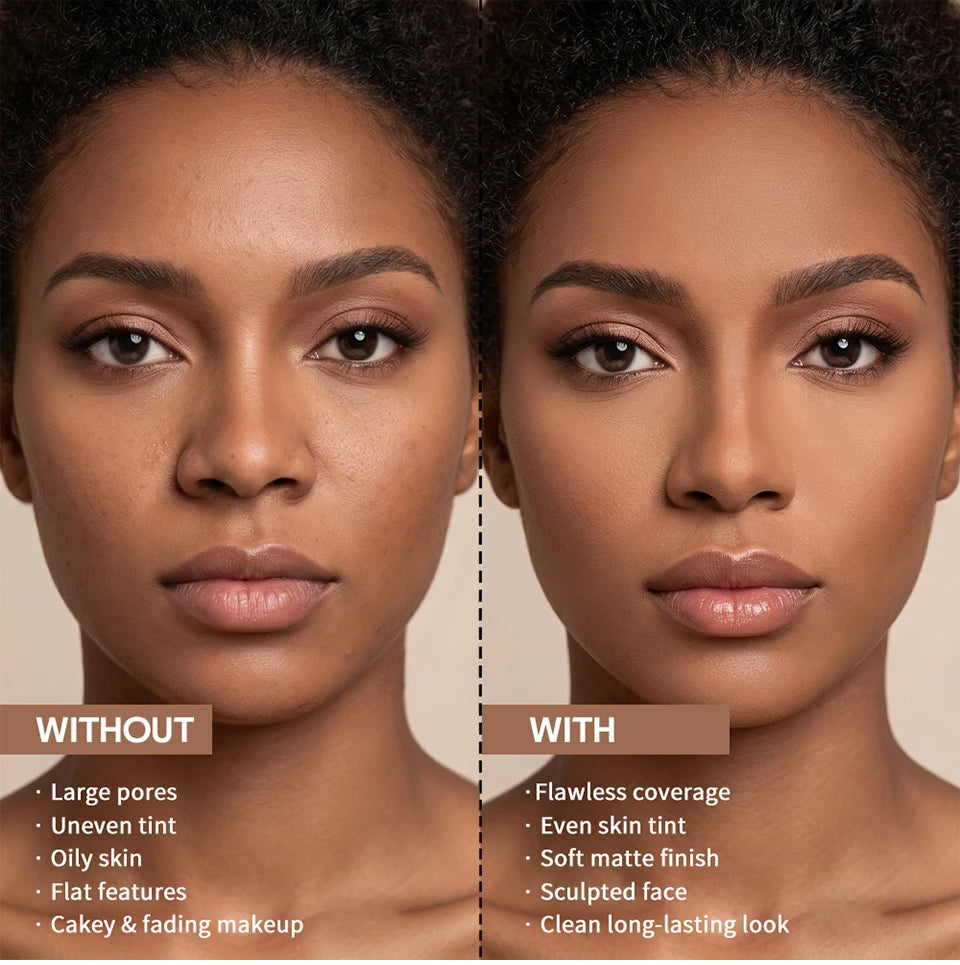 Matte Bronze Pressed Setting Powder for Facial Contouring - 13