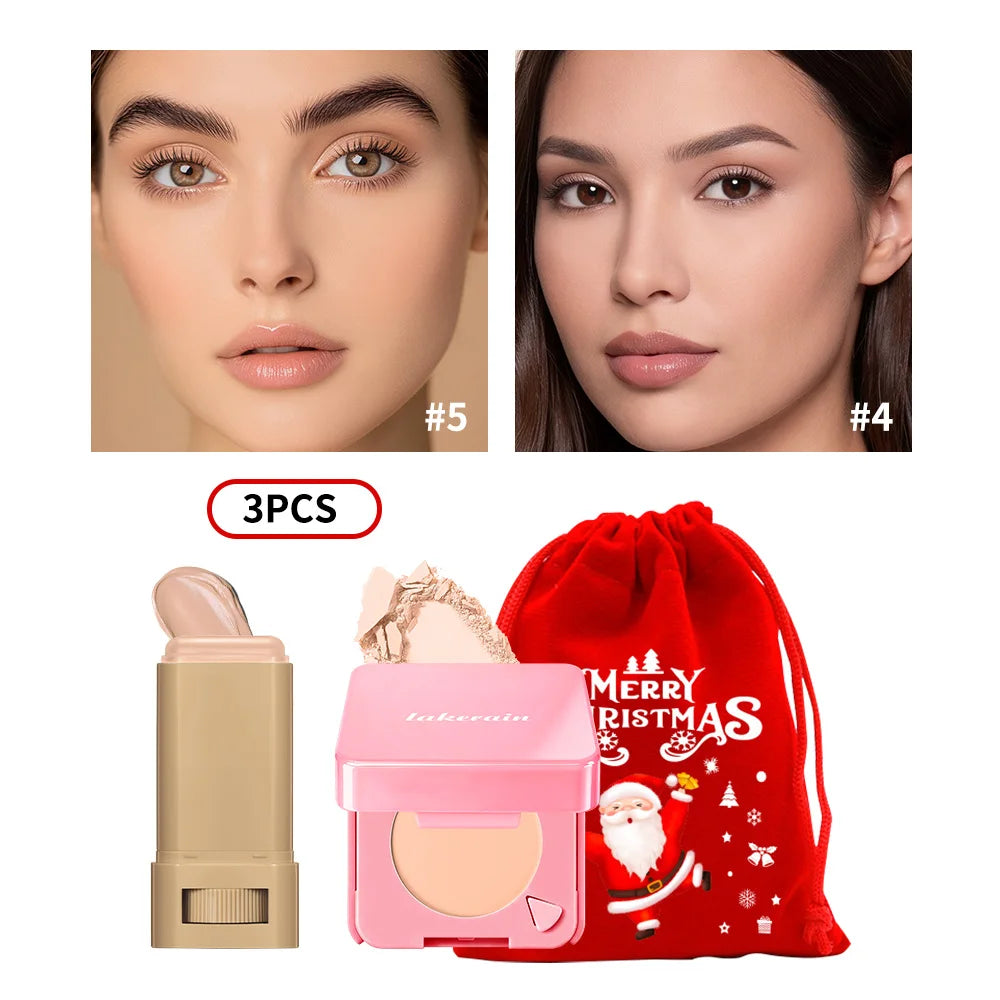 Matte Foundation Stick and Pressed Powder Beauty Set - 35