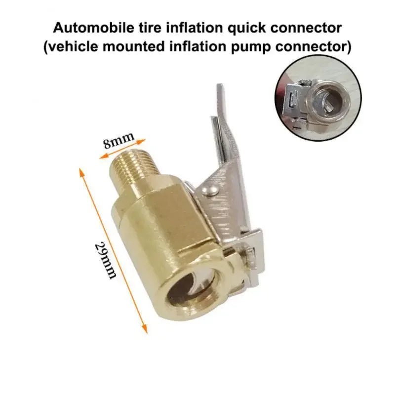 Brass Tire Inflator Air Chuck Pump Connector for Car and Bike
