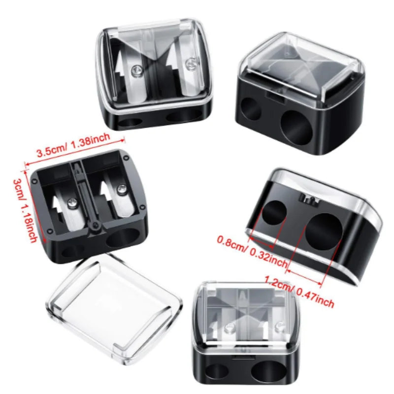 Portable Double Hole Manual Makeup Pencil Sharpener