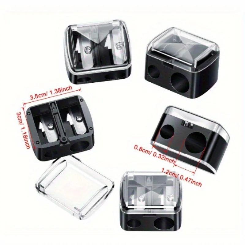 Portable Double Hole Manual Makeup Pencil Sharpener