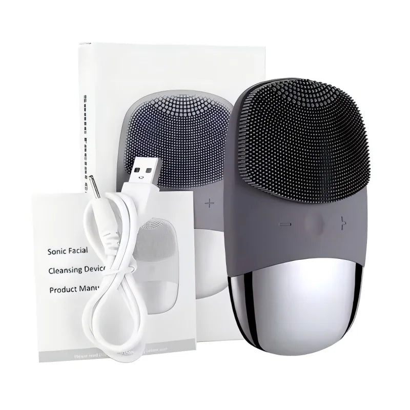Electric Waterproof Silicone Facial Cleansing & Massage Brush - 9