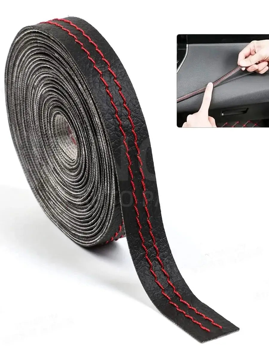 1M Car Interior Decorative Trim Strip PU Leather Dashboard Edge Molding