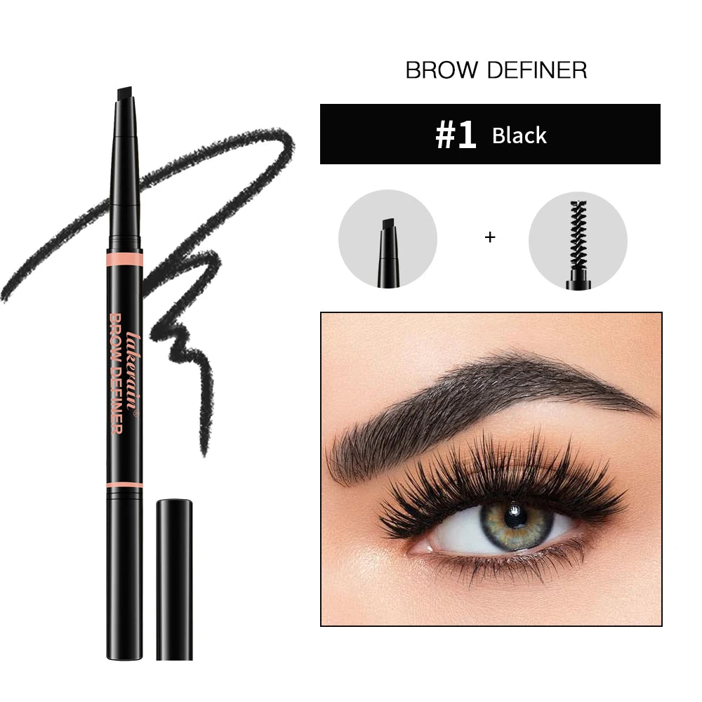 Waterproof Triangular Tip Eyebrow Pencil with Grooming Brush - 22