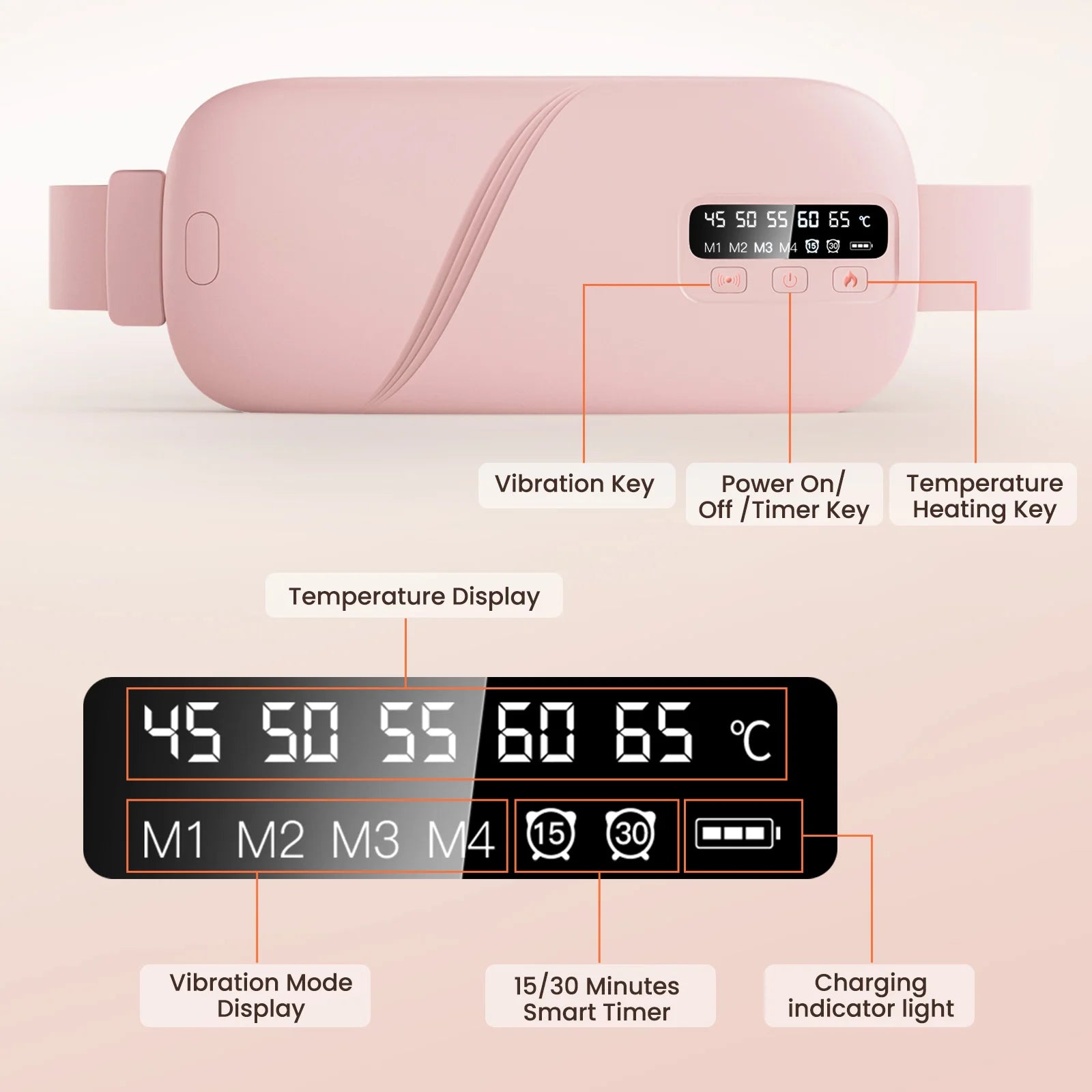 Cordless Menstrual Heating Pad with Vibration Massage - 8