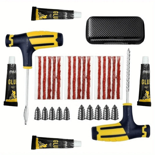 Emergency Tubeless Tire Puncture Repair Kit with Storage Case