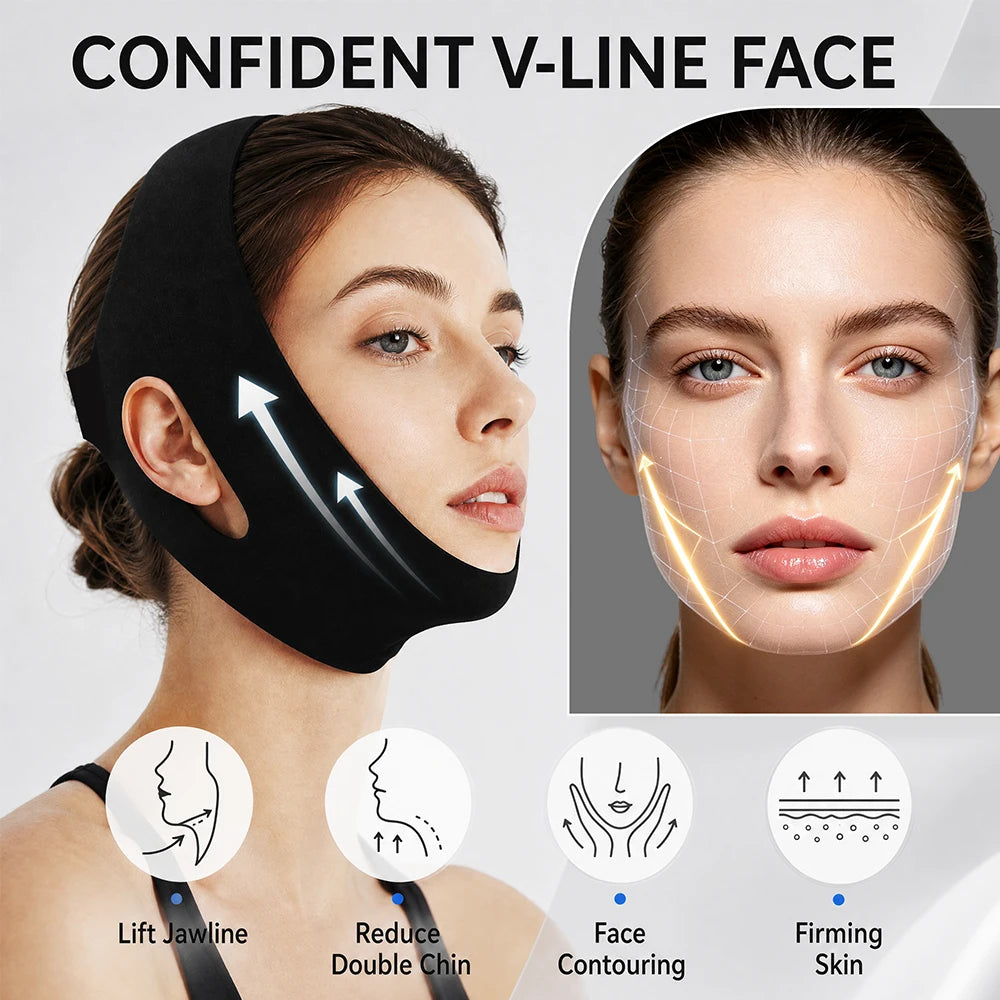 Hot and Cold Gel V-Line Face Lifting and Jaw Support Mask