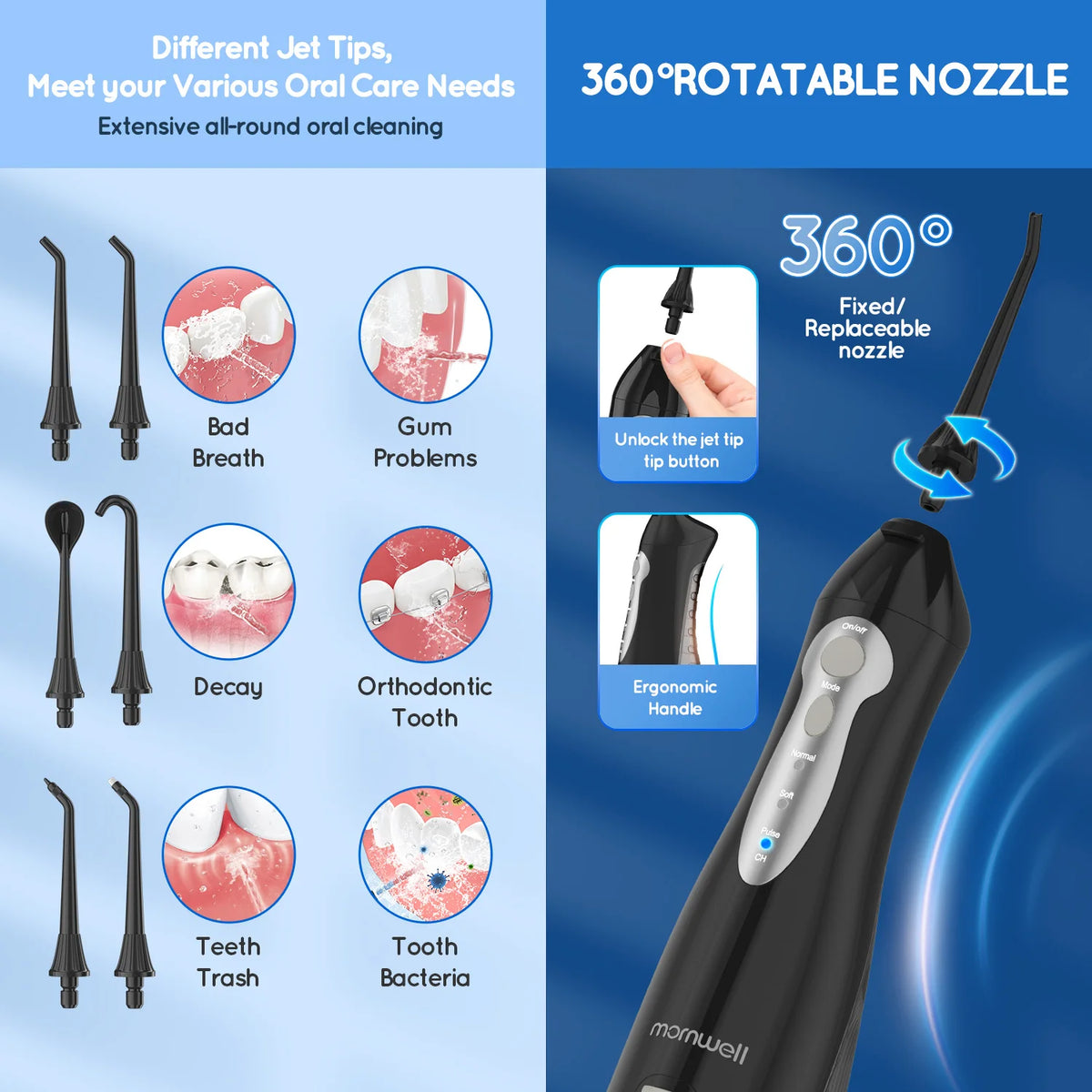 Portable Electric Water Flosser and Toothbrush Set