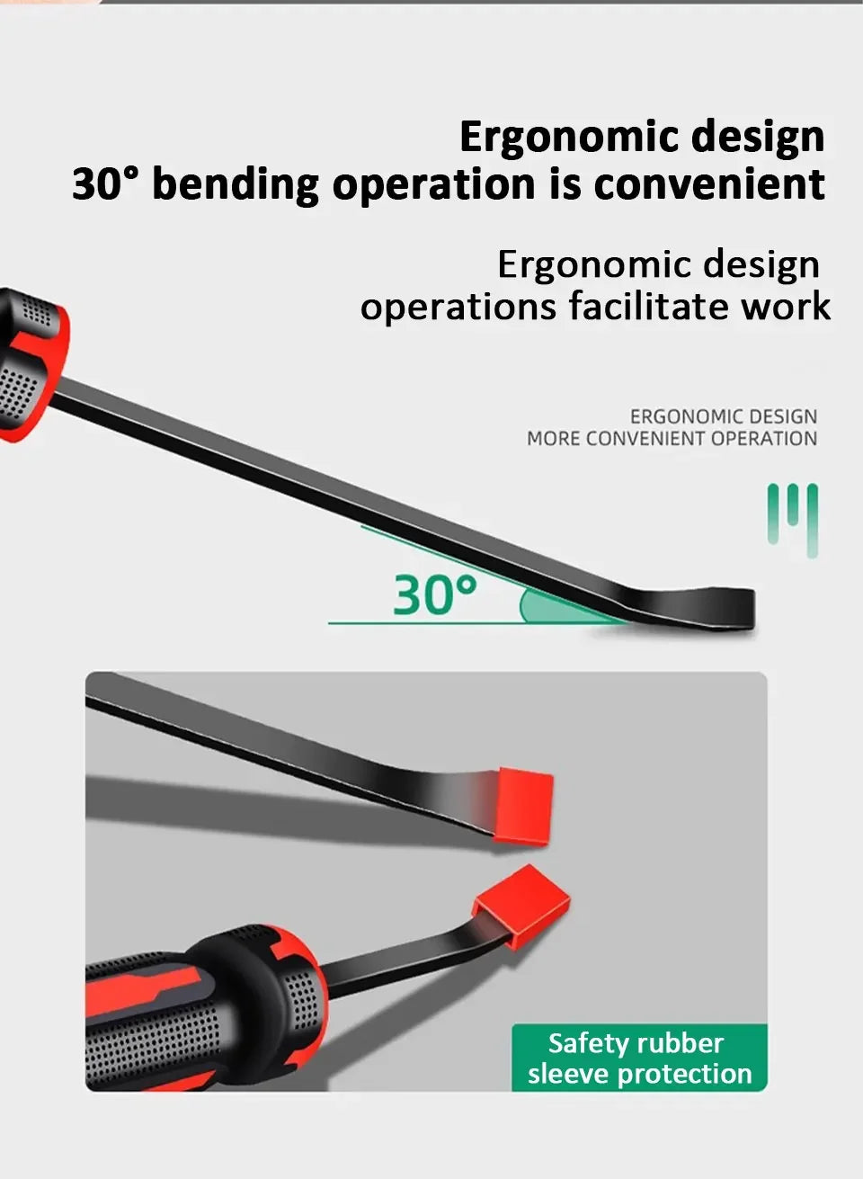 Heavy Duty Industrial Pry Bar with Ergonomic Handle - 11