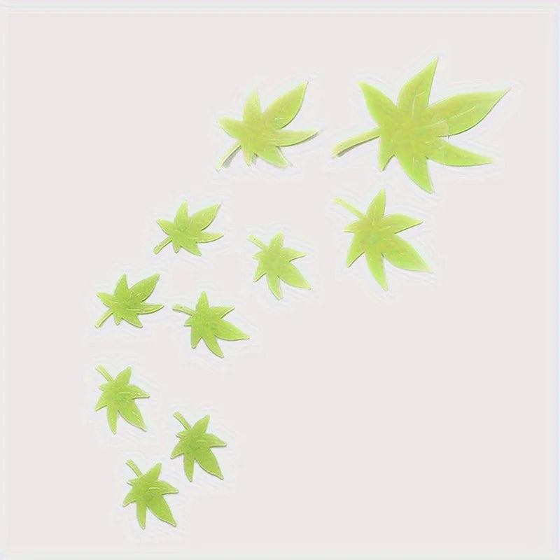 10pcs Luminous Maple Leaf Wall Stickers Glow in the Dark Home Decor - 4