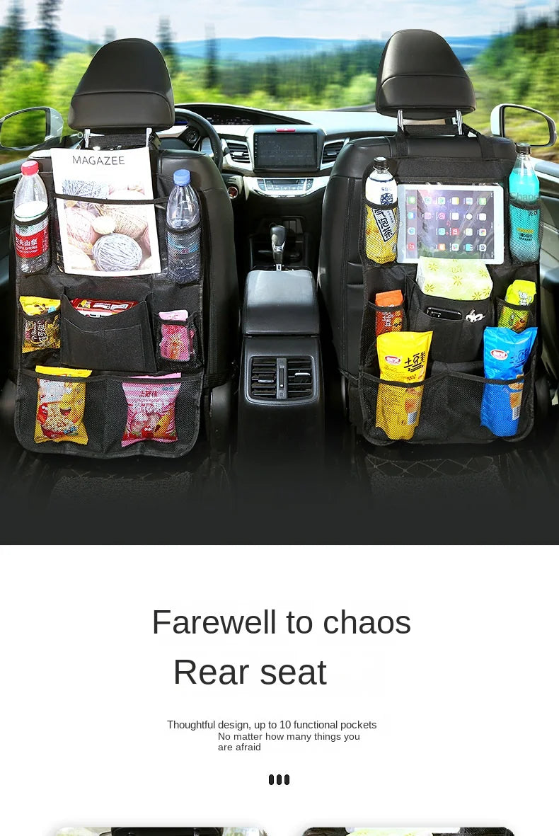 Car Backseat Organizer with Touch Screen Tablet Holder