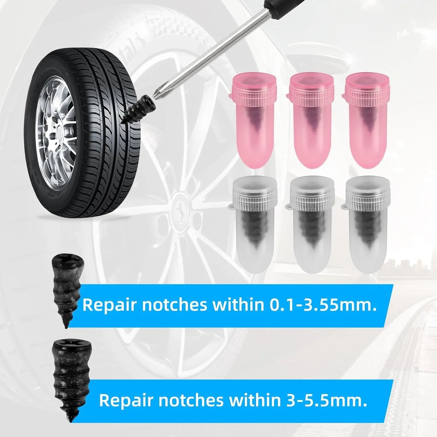 Emergency Tire Puncture Repair Tool Kit - 13