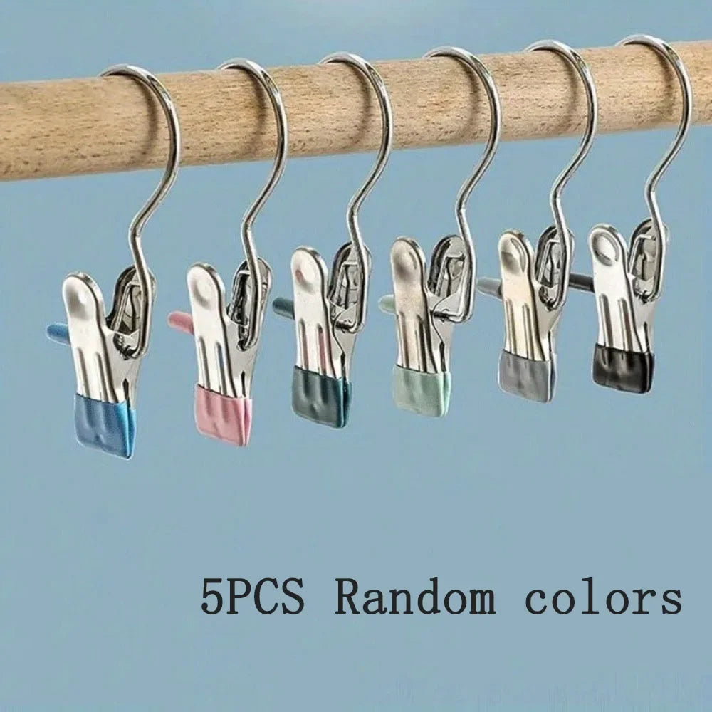 Portable Stainless Steel Laundry Hanger Clips for Closet Organization