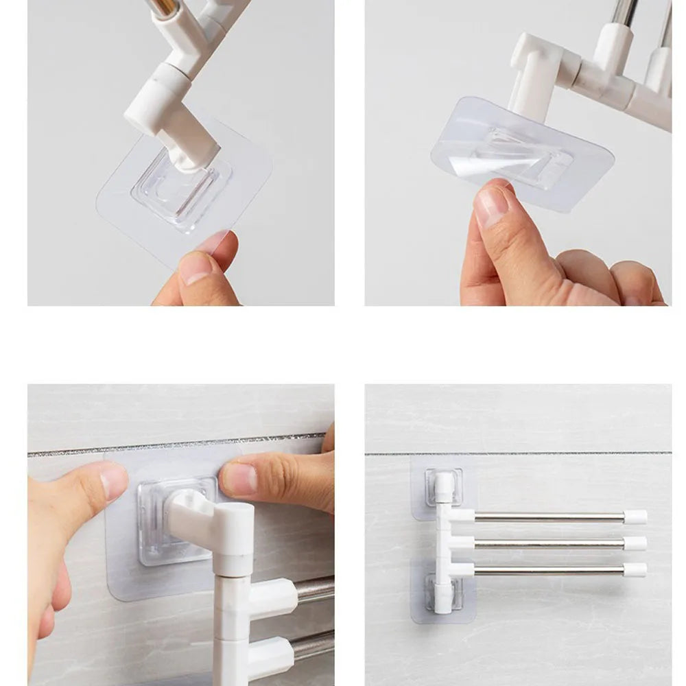 Rotating Wall-Mounted Towel Rack for Bathroom and Kitchen - 13